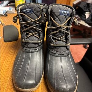 Sperry Black Quilted Duck Boots